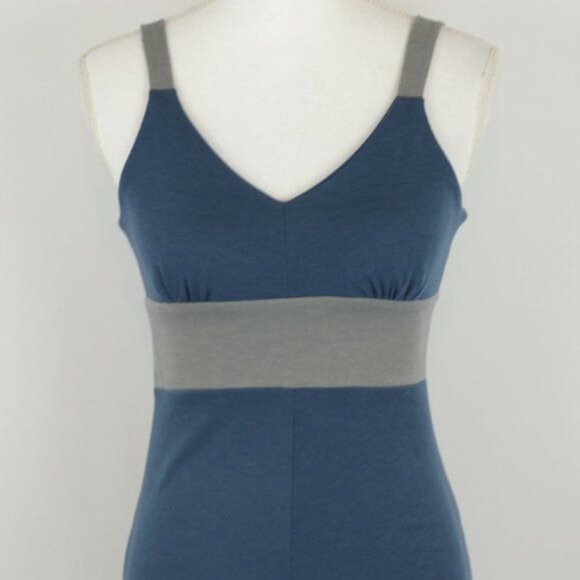 Kuhl Women's XS Blue Gray Color Block V-Neck Sleeveless Knit Knee Length Dress - Picture 2 of 8